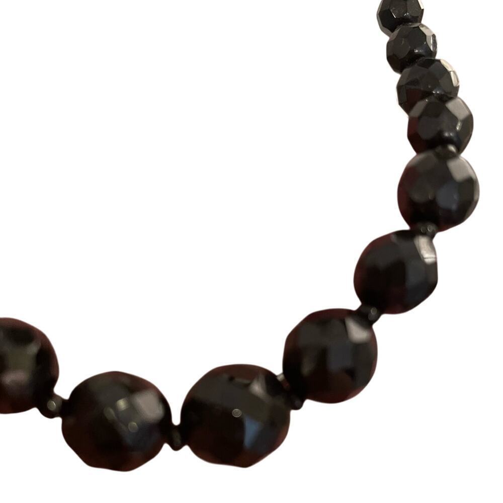 Vintage Black Beaded Necklace Costume Jewelry Retro